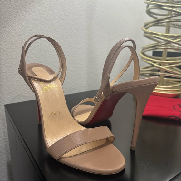 Christian Louboutin Loubigirl 100 Sandal Nappa Nude 40 - Picture 4 of 8